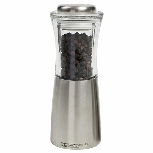 T&G CrushGrind Apollo Brushed Stainless Steel And Acrylic Pepper Mill - Image 2
