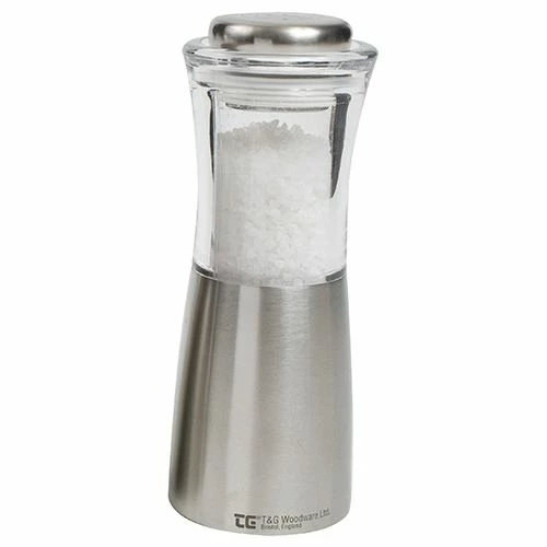 T&G CrushGrind Apollo Brushed Stainless Steel And Acrylic Salt Mill - Image 2