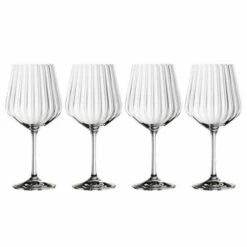 Nachtmann Set Of 4 Gin & Tonic Fluted Crystal Glasses