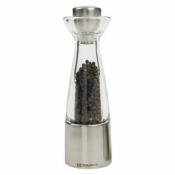 T&G CrushGrind Stockholm Brushed Stainless Steel And Acrylic Pepper Mill