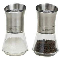 T&G CrushGrind Tip Top Stainless Steel Top Pepper & Salt Mill Set