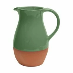 Dexam Sintra Glazed Terracotta Jug Green