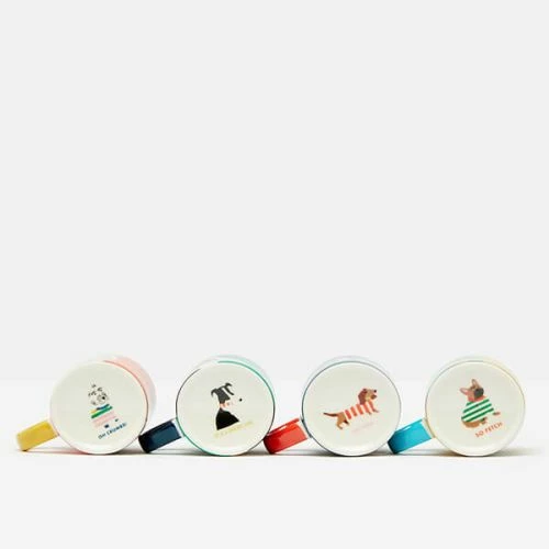 Joules Brightside Dog Set Of 4 Espresso Cuppers - Image 4