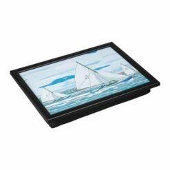 Denby Sailing Lap Tray With Black Edge