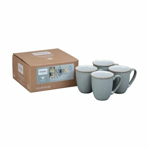 Denby Elements Light Grey Set Of 4 Coffee Mugs - Image 2