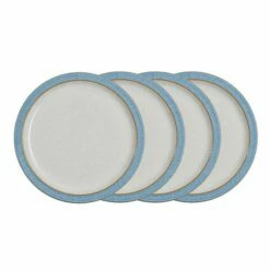 Denby Elements Blue Set Of 4 Medium Plate