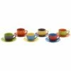 BIA Set Of 6 Espresso Cups & Saucers Assorted Colours