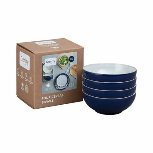 Denby Elements Dark Blue Set Of 4 Cereal Bowl - Image 2