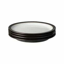 Denby Elements Black Set Of 4 Medium Plate