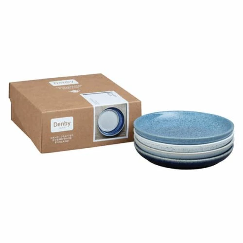 Denby Studio Blue 4 Piece Small Coupe Plate Set - Image 2