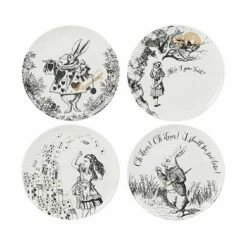 Alice In Wonderland Set Of 4 Side Plates