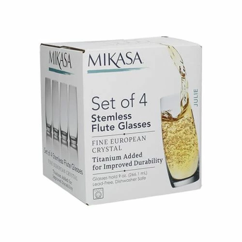 Mikasa Julie Set Of 4 9oz Stemless Flute Glasses - Image 2