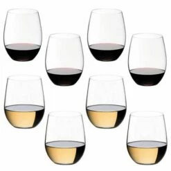 Riedel O Cabernet / Merlot & Viognier / Chardonnay Wine Glass Eight Piece Set