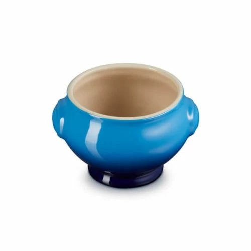 Le Creuset Azure Blue Stoneware Lion Head Soup Bowl - Image 2