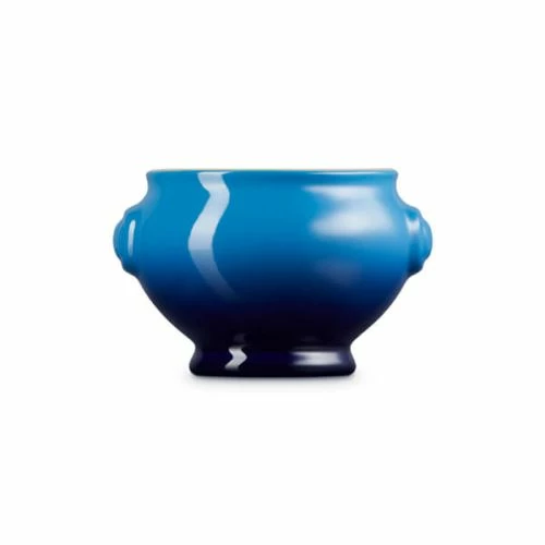 Le Creuset Azure Blue Stoneware Lion Head Soup Bowl - Image 3
