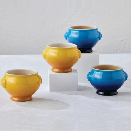 Le Creuset Azure Blue Stoneware Lion Head Soup Bowl - Image 5