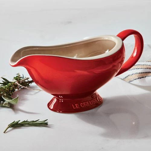 Le Creuset Cerise Stoneware Gravy Boat 460ml - Image 5