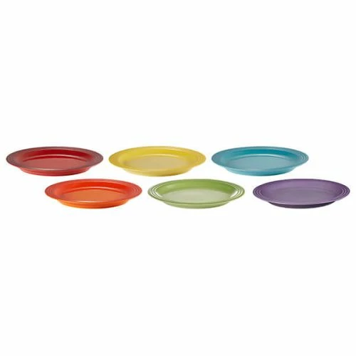 Le Creuset Stoneware Set Of 6 Rainbow Dinner Plates 27cm