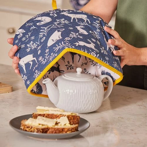 Ulster Weavers Forest Friends Navy & Springtime Yellow Tea Cosy - Image 3