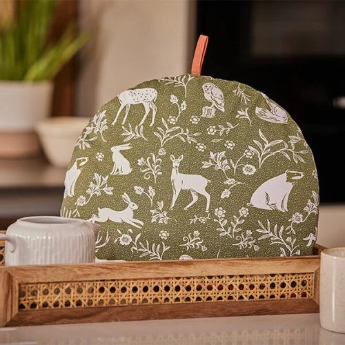Ulster Weavers Forest Friends Sage Green & Terracotta Tea Cosy - Image 2