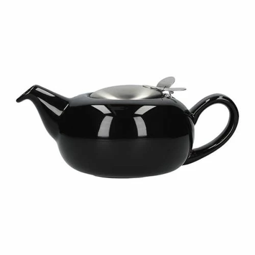 London Pottery Pebble Filter 2 Cup Teapot Gloss Black