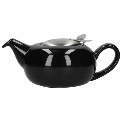 London Pottery Pebble Filter 4 Cup Teapot Gloss Black