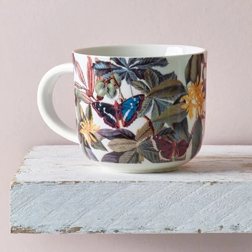 Royal Botanic Gardens Kew Floral Butterfly White Mug 290ml - Image 3