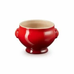 Le Creuset Cerise Stoneware Lion Head Soup Bowl