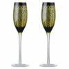 Artland Set Of 2 Midnight Peacock Champagne Flutes