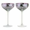Artland Filigree Champagne Saucers Lilac Set Of 2