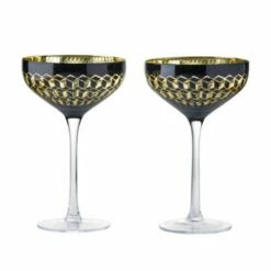 Artland Set Of 2 Cubic Champagne Saucers