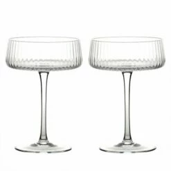 Anton Studios Empire Set Of 2 Champagne Saucers