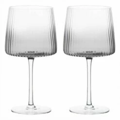Anton Studios Empire Set Of 2 Gin Glasses Smoke