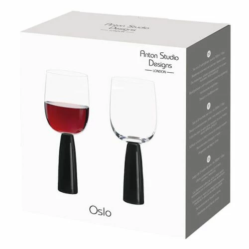 Anton Studios Oslo Set Of 2 Wine Glasses Black - Image 4