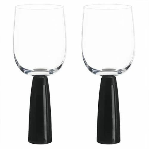 Anton Studios Oslo Set Of 2 Wine Glasses Black