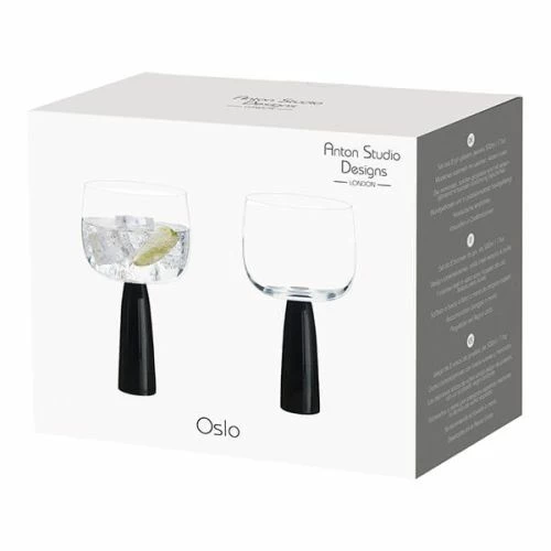 Anton Studios Oslo Set Of 2 Gin Glasses Black - Image 4