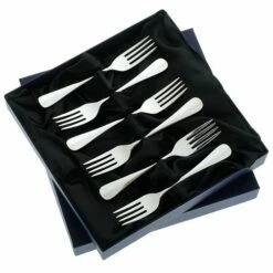 Arthur Price Of England Baguette Sovereign Silver Plate Set Of 6 Fruit Forks