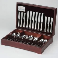 Arthur Price Of England Bead Sovereign Stainless Steel 124 Piece Canteen FREE Twelve Tea Spoons