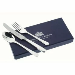 Arthur Price Of England Silver Plated Grecian Design Childrens 3 Piece Cutlery Gift Box Set