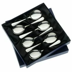 Arthur Price Of England Rattail Sovereign Stainless Steel Set Of 6 Fruit Spoons