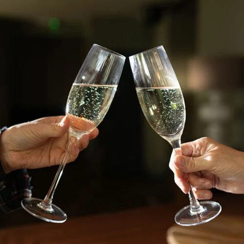 BarCraft Ridged Champagne Flutes Set Of 2 - Image 2