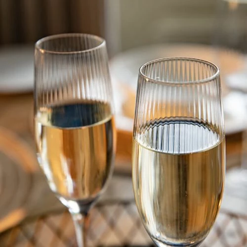 BarCraft Ridged Champagne Flutes Set Of 2 - Image 5