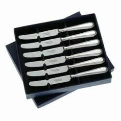 Arthur Price Of England Sovereign Silver Set Of Six Tea Knives Bead