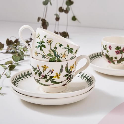 Portmeirion Botanic Garden Teacup & Saucer Traditional Set Of 6 - Image 3