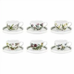 Portmeirion Botanic Garden Breakfast Cup & Saucer Set Of 6