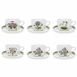 Portmeirion Botanic Garden Jumbo Cup & Saucer Set Of 6