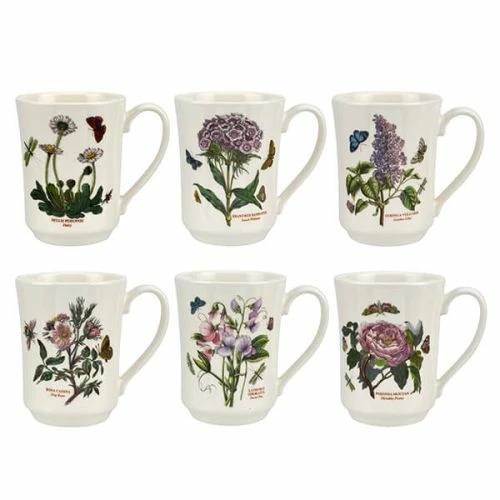 Portmeirion Botanic Garden Flared Tankard Mug Set Of 6
