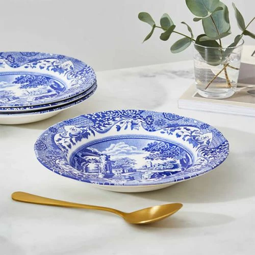 Spode Blue Italian Set Of 4 23cm Soup Plates - Image 4