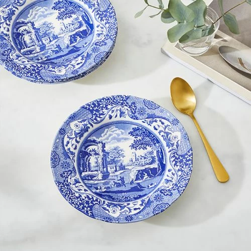 Spode Blue Italian Set Of 4 23cm Soup Plates - Image 5