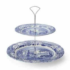 Spode Blue Italian 2-Tier Cake Stand
